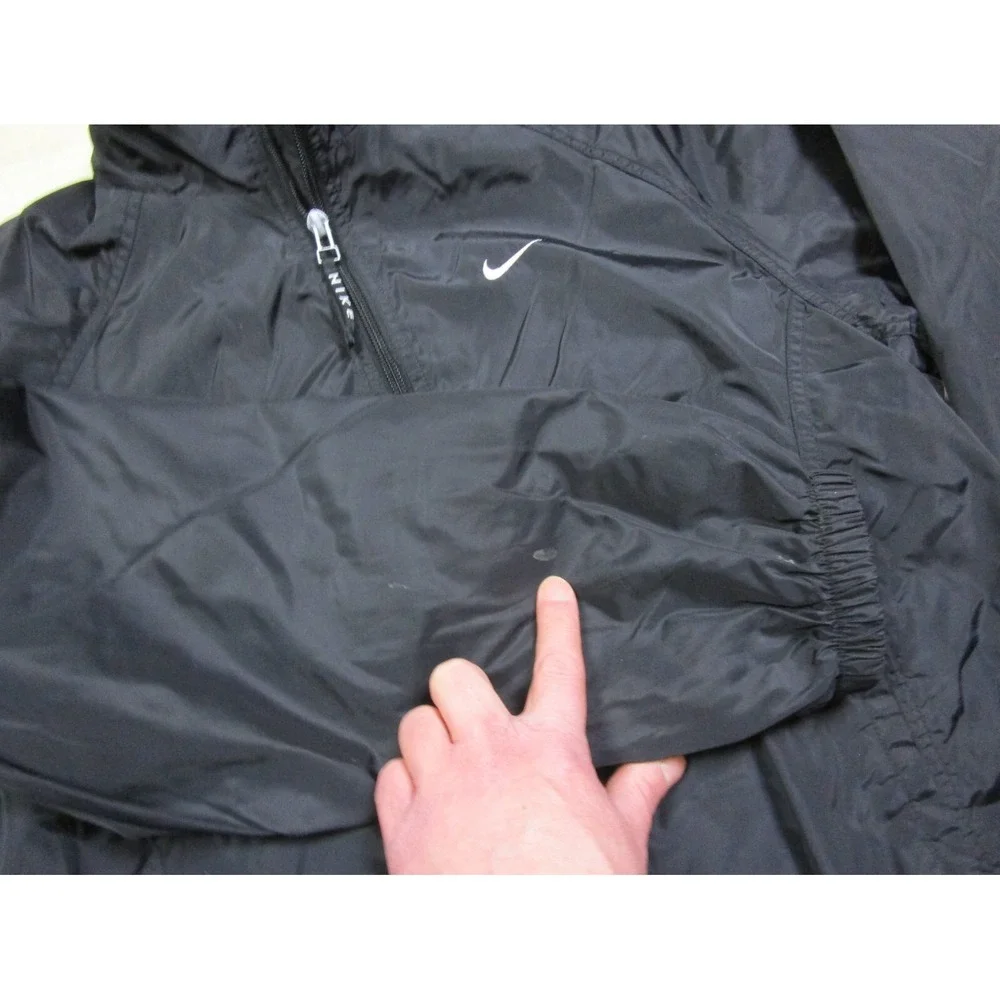Vintage 90s‎ Nike Tennis Camps Black Windbreaker Jacket (S) Youth Size EUC